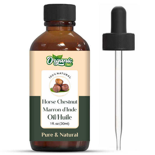 ORGANIC ZING Organic Zing Horse Chestnut Oil 30 ml (1.01 fl oz) – Cold Pressed Carrier Oil for Leg Care Formulations, Massage Blends & DIY Skin Care Preparations