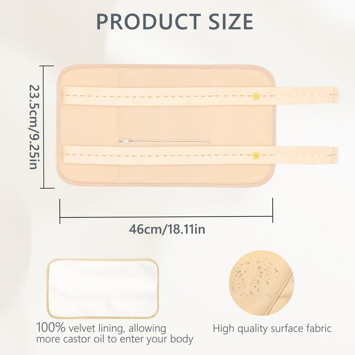 AUXHCYL Castor Oil Packs - Reusable Organic Caster Oil Wrap Kit for Liver Detox, Aid Sleep, Auxiliary Liver and Abdominal Muscles to Improve Circulation Digestion(Castor Oils Not Included)