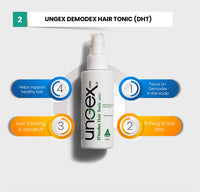 UNGEX.COM Herbal Tonic for Hair Treatment | Ideal Use for Human Scalp | Safe Demodex Treatment and Hair Loss Caused by Demodex Folliculorum | Treat Scalp Demodicosis | Ungex DHT