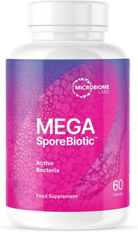 Microbiome Labs MegaSporeBiotic Spores Only Version - Spore Based Probiotic Active Bacteria Daily Supplement with 4 Bacillus Strains Gut Health Vegan (60 Capsules)