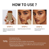 Mubuni Beauty Balm Serum Boosted Skin Tint,Foundation Sticks,Mira/cle Balm Founda/tion,Makeup Found/ation Stick,3 In 1 Solid Tinted Moisturizing Serum Founda/tion,Face Stick-Hydrating Concealer#02