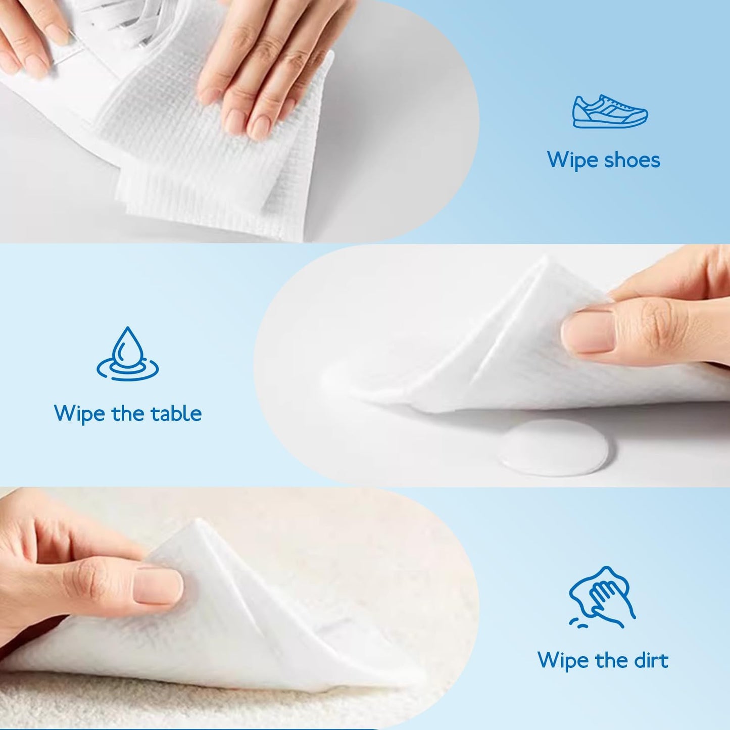 AONAT Clean Towels XL,Face Towels,Disposable Face Towelette,26 X 30 cm Super Soft Biodegradable Dry Facial Hand Clean Towels,Makeup Remover Dry Wipes,for Sensitive Skin,50 Ct,1 Pack