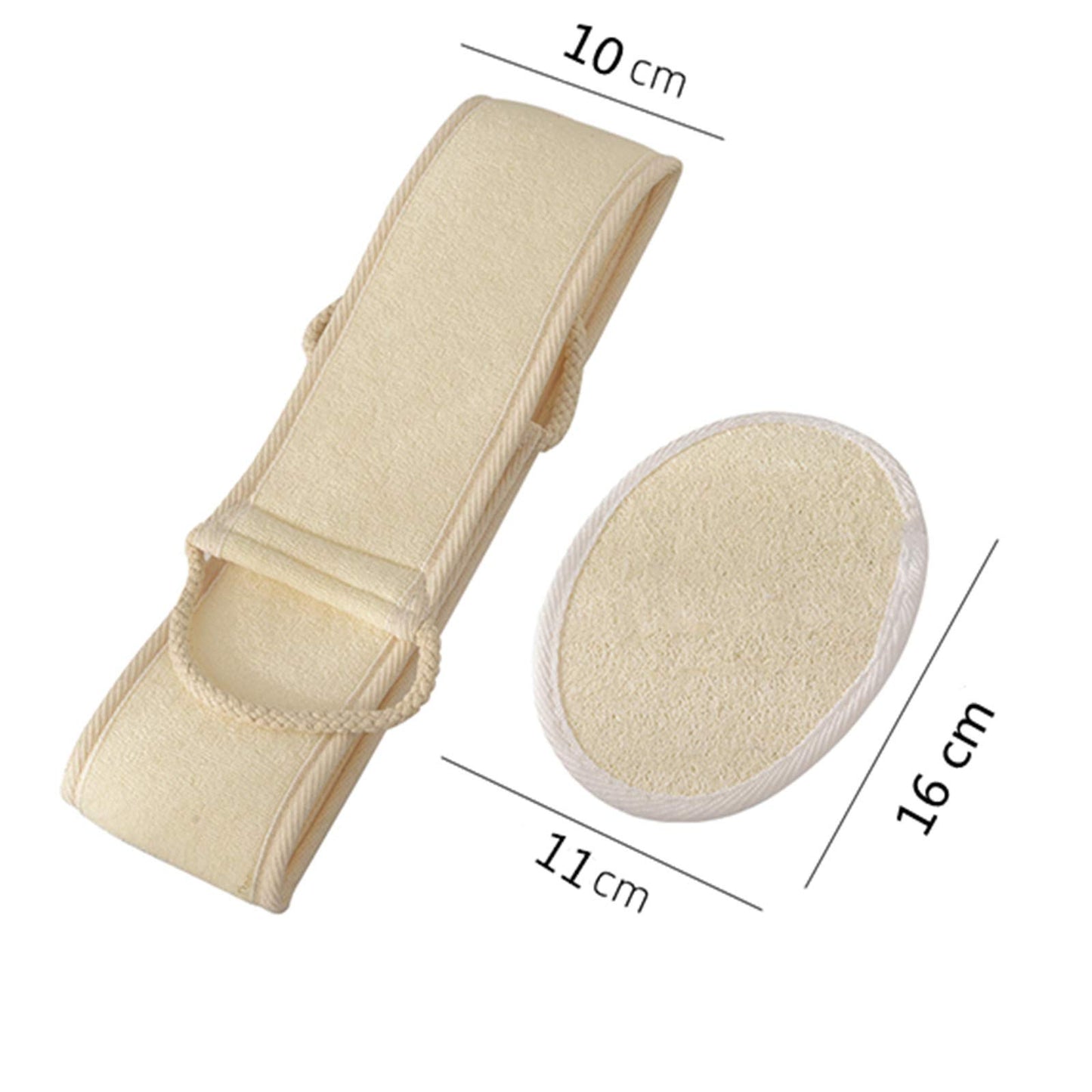 emlstyle Loofahs Exfoliating Loofah Back Scrubber for Shower, Double Side Scrubbing Strap Body Bath Sponge with a Loofahs pad