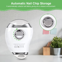 LOPHE Electric Nail Clipper, Double-Headed Cute Mango Shape Trimmer and Polisher 2-in-1 With LED Light Rechargeable Noiseless with Nail Cutting Storage Safe Nail Clipper for Baby, Kids, Elderly