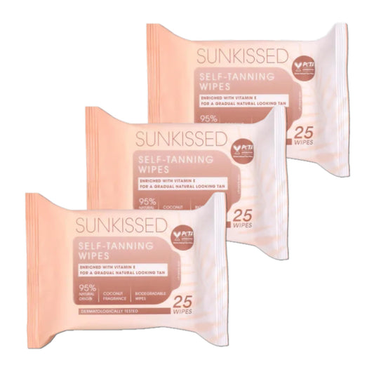 Generic Self-Tanning Wipes – 3 x 25 Pack (75 Wipes Total) | Gradual Self-Tan Towelettes for Face & Body | Vegan, Streak-Free, Quick-Drying | Unisex Bronze Glow.