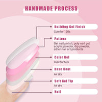 Generic Natural Pink Glossy Oval Press On Nails With Seamless Gradient - Reusable Short False Nails Kit For Everyday Office Wear And Formal Occasions Featuring High Shine Manicure And Easy Application