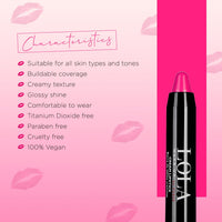 Lola Make Up by Perse Cream Lipstick Ultra Hydrating Lightweight and Soft Chubby Lip Balm Stick, Long-Lasting and Moisturising, Vegan and Cruelty-Free Makeup for Women, Pitaya 04