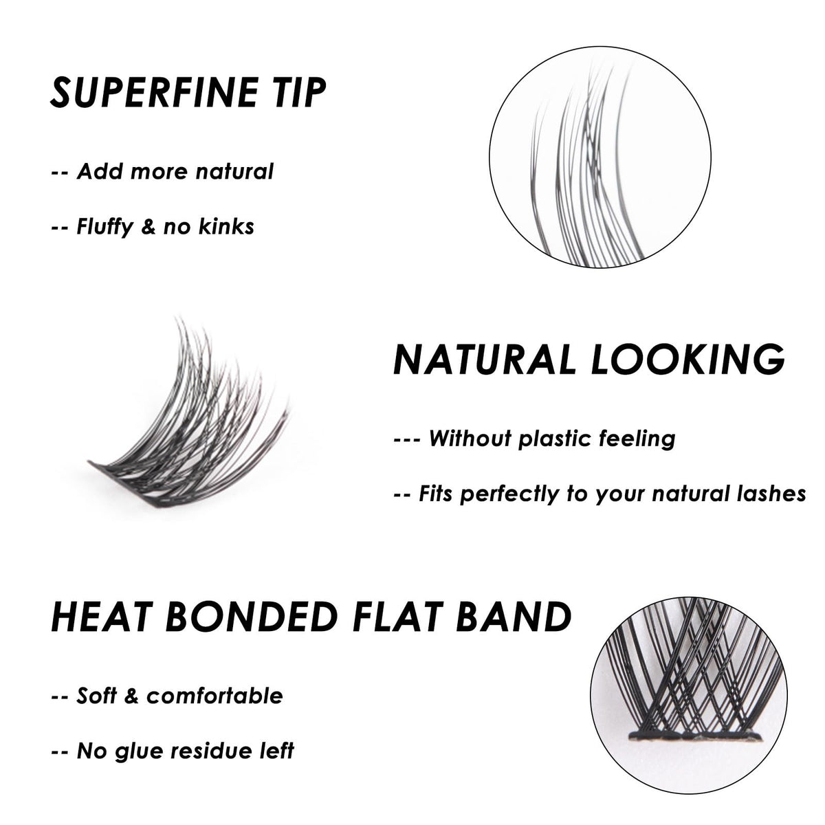 Lanciley 144 Clusters Individual Lashes False Eyelashes Natural Lash Clusters Thin Band Soft Reusable DIY Lash Extension Kit at Home for Make-up Beginner C/D Curl 10/12/14/15/16mm - L01