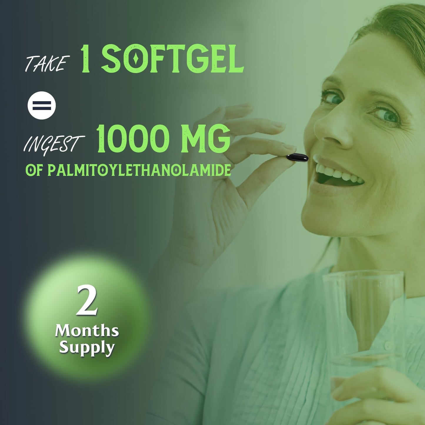 Liposomal Palmitoylethanolamide (Pea) 1100mg with Luteolin, Micronized Pea - High Purity, Super Absorption and Optimal Effectiveness, 60 Softgels (Pack of 4)