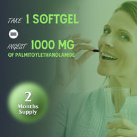 Liposomal Palmitoylethanolamide (Pea) 1100mg with Luteolin, Micronized Pea - High Purity, Super Absorption and Optimal Effectiveness, 60 Softgels (Pack of 1)