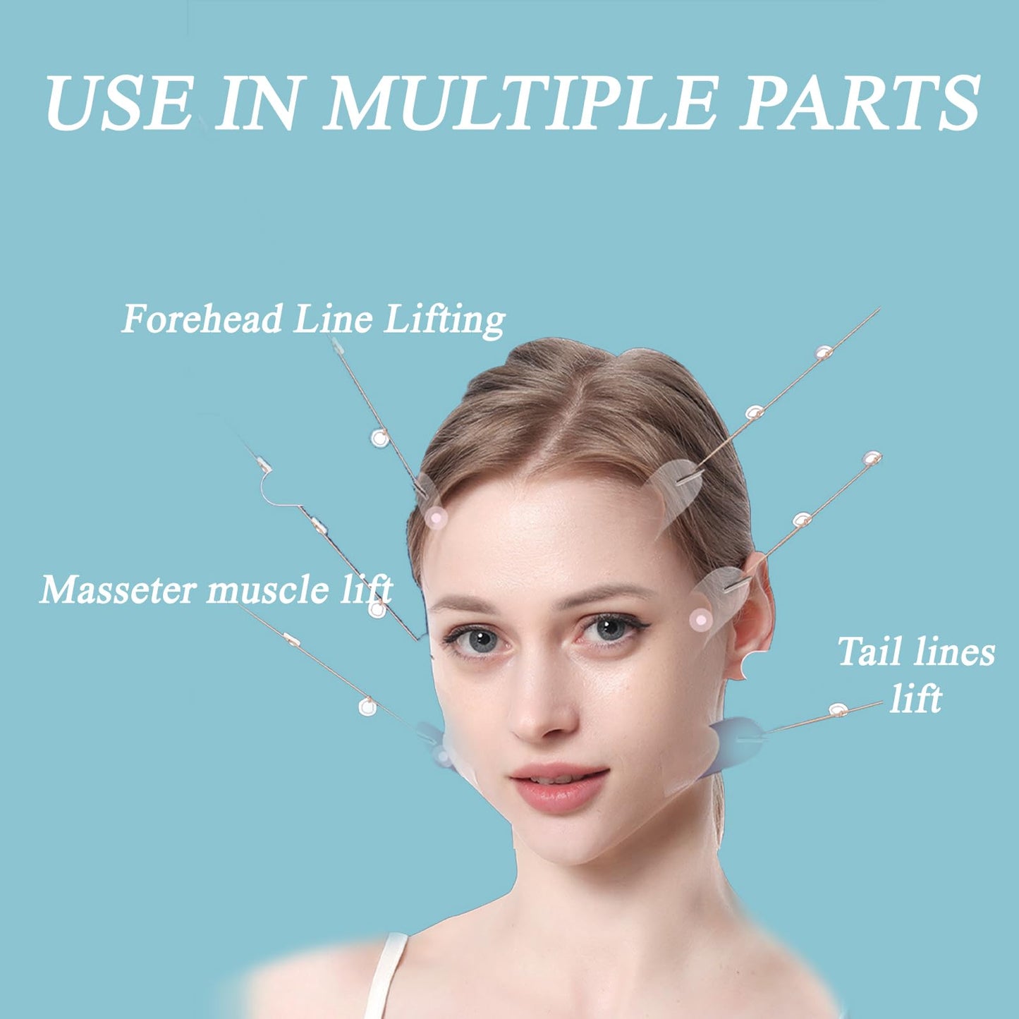 LINXINS Face Lift Tape 40 Pcs Face Neck and Eye Lift Tape, Invisible Face Lift Patches for Skin Tightening, Instant Face Lift Thin Face Strips for Lifting Makeup Tool Chin Lift Tape Suitable for Everyone