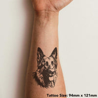 Azeeda 'German Shepherd ' Temporary Tattoo - Water Resistant, Skin-Safe, Non-Toxic Transfer (TO00065523)