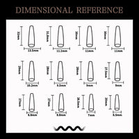 Maggikey 24PCS Long Coffin Ballerina False Nails - French Black Plastic Press On Nails - Full Coverage Glossy Stick On Nails For Women (Black Heart French Style)
