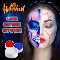 Body Paint Halloween Face Paint 200g, Afflano Clown Makeup Red White and Blue Face Paint Kit, Red Face Painting for Adult Corpse Bride Joker SFX Skeleton Halloween Makeup Football Sport
