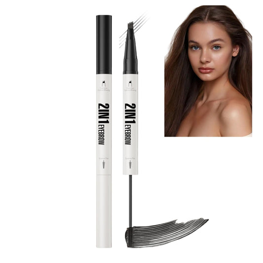QinZiEn Eyebrow Pencil with Eyebrow Gel,2-In-1 Eyeb/row Pen and Brow Brush,Black Eyeb/row Pencil,Waterproof Eyebro/w Pen/cil,Eyebr/ow Filler,Long Lasting Brow P/en,Eyebr/ow Pe/n for Beginners(Black)