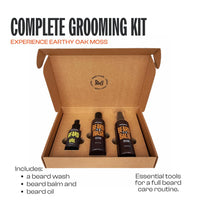 Men Rock Beard Kit with Beard Shampoo, Beard Balm & Beard Oil – Beard Grooming Kit for Men – Luxury Beard Growth Kit & Beard Care Kit for Men – Oak Moss Beard Moisturiser & Beard Softener Gift Set