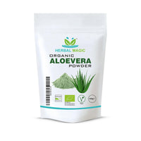 Herbal Magic's Organic Aloe Vera Powder Natural Face Hair Mask, Sparkle Your Smoothies, Shakes, Baking Premium Quality -100gm (Pack of 1)