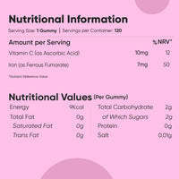 maxmedix Iron Gummies for Kids - 4 Months Supply - 120 Gummies - with Vitamin C - Natural Mixed Berry Flavour - Bioavailable Forms - Lactose-Free & Vegan Iron Supplements for Kids - No Metallic Aftertaste