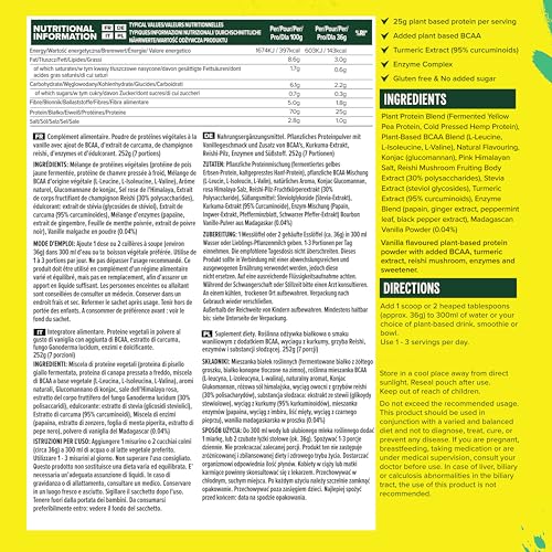 Vivo life Perform Plant Protein Powder - Vanilla, Vegan, 7 Servings - 252g / 8.89oz, BCAA Pea & Hemp Blend