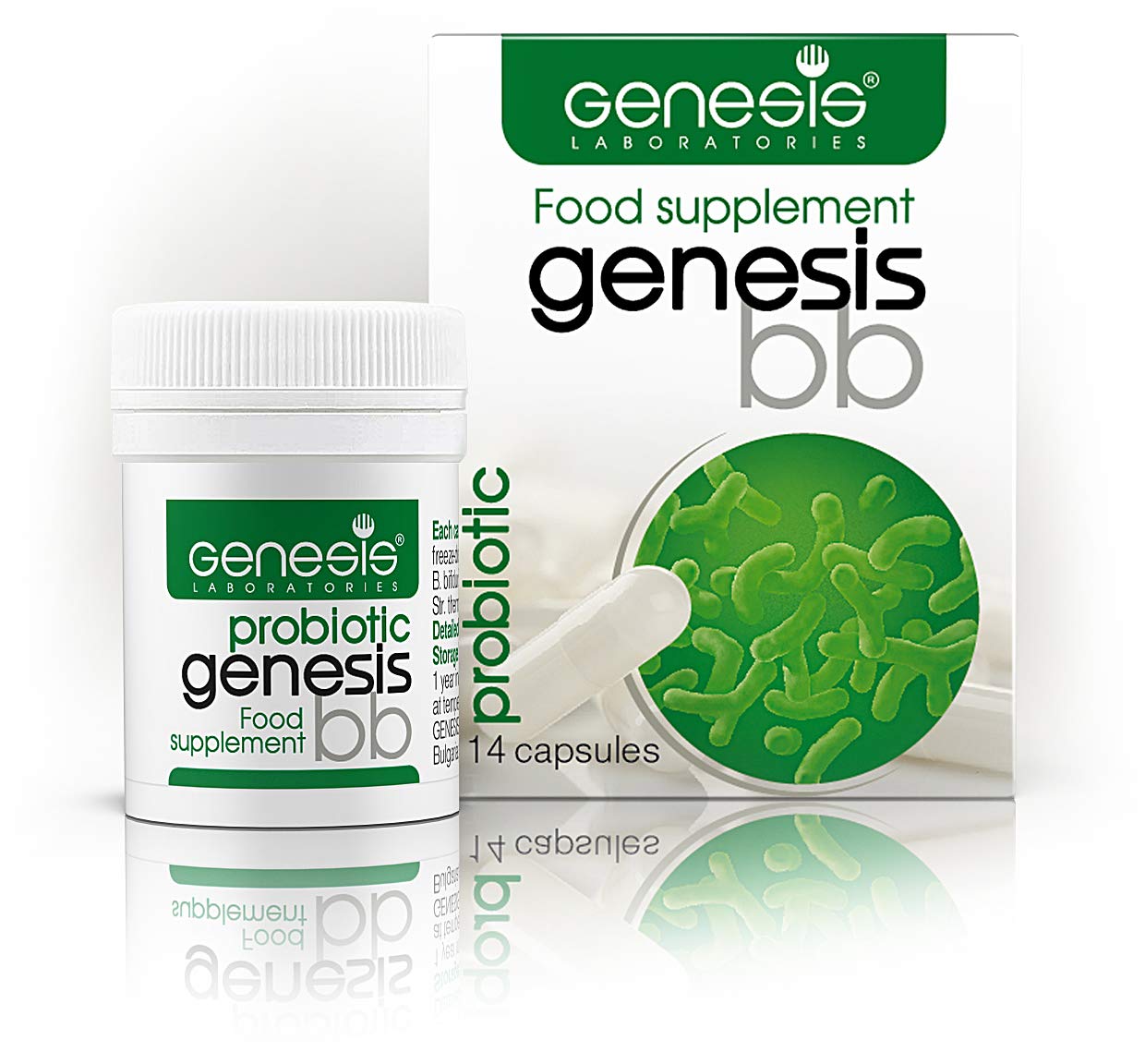 Genesis Unique Combination strains Bifidobacterium Complex BB Probiotic 14 Capsules of 240 Mg-Bifidum;Infantis;Longum;Breve;Adolescentis