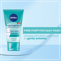 Nivea NIVEA PURIFY PORES Daily Wash Scrub (150 ml), Purifying Face Scrub, Facial Scrub Prevents Blackheads, Exfoliating Scrub with Natural Magnolia Extract and Lactic Acid