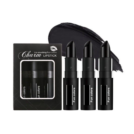 SHEBEEDO 3PCS Black Face Paint Stick, Sweat Proof & Water-Resistant Body Paint,Easy to Color Halloween Long-Lasting Black Lipstick, Ideal for Sports & Makeup with Face Paint Sticks