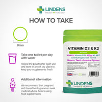 Lindens Vitamin D3 4000IU & MK7 K2 | 90 Tablets | UK Made | Immune Health, Bones, Teeth, Muscle, Blood Calcium Absorption | High Strength Vitamin D & K2 Supplement | 3 Months Supply | Vegetarian