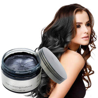 TEEROVA Hair Color Wax, Instant Hair Dye Wax Temporary Hairstyle Cream Mud 4.23 oz Hair Pomades Natural Hairstyle Wax for Men and Women (Black)
