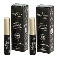 Lashfactor Pro - Lash & Brow Rapid Growth Serum - Eyebrow Serum for Thicker, Healthier Brows & Lash - Eyebrow Growth Serum Fuller Thicker Lashes & Brows - Lash and Brow Daily Care, 2ml (Pack of 2)