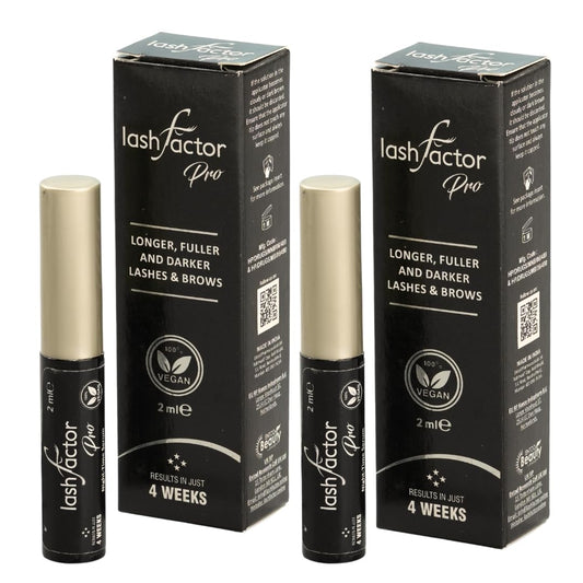 Lashfactor Pro - Lash & Brow Rapid Growth Serum - Eyebrow Serum for Thicker, Healthier Brows & Lash - Eyebrow Growth Serum Fuller Thicker Lashes & Brows - Lash and Brow Daily Care, 2ml (Pack of 2)