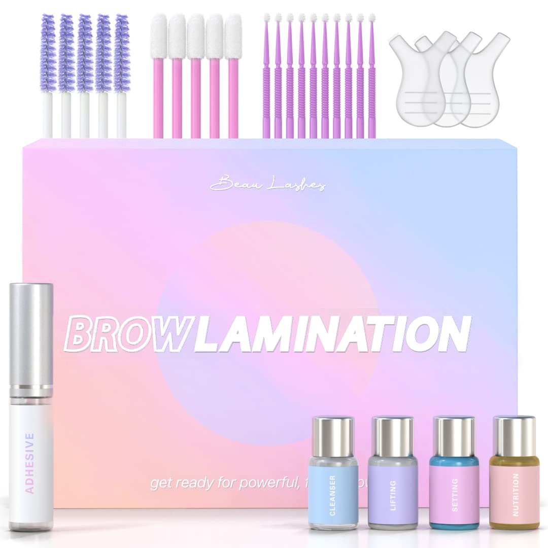 BEAU LASHES Brow Lamination Kit by Beau | Professional Eyebrow Lamination Kit with Keratin Conditioning | Instant DIY Eye Brow Lift Kit for Fuller, Thicker, Beautiful Brows | Easy to Use & Long Lasting Results