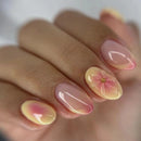 Nymora 24PCS Yellow Flower 3D Press on Nails - Summer Jelly Gel Nail Art Kit with Glue Strips & File for Instant Elegance