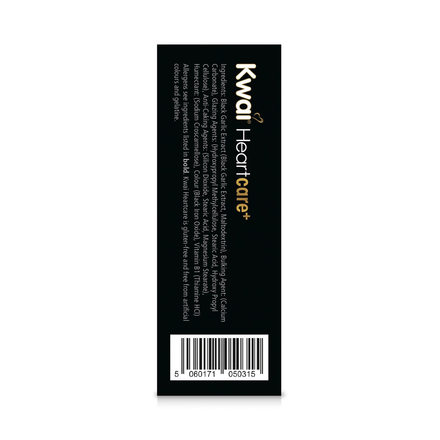 kwai Kwai Heartcare+ Black Garlic 450mg Tablets – 100 Tablets (Pack of 1) – with Vitamin B1 to Support Normal Heart Function – Odourless Fermented Garlic Rich in Antioxidants