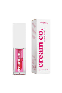 cream co. Lip Oil Gloss for All Lip Types, Protects and Revitalizes the Lips with Vitamin E, Paraben-Free, Plumping Lip Oil, Nourishes Lip Care Raspberry 5ml