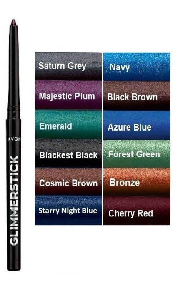 2 x Avon Glimmerstick Eyeliner Twist Up - No Need To Sharpen (Majestic Plum)