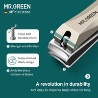 MR.GREEN Nail Clippers Anti Splash Fingernail Cutter Stainless Steel Manicure Tools Nail Scissors Detachable Design Nail Trimmer (Medium+Glass File)