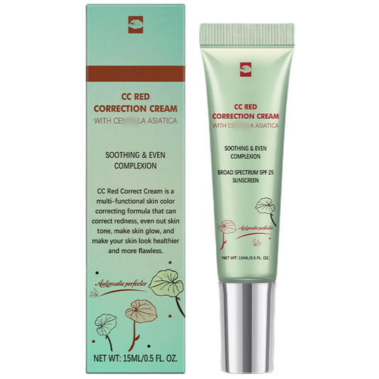 Siyinzu CC Red Correct with Centell Asiatica,Color Changing CC Cream,CC Cream Colour Correcting,Lightweight Skin Perfector Tinted Moisturiser,Invisible Pores Face Concealer,CC Foundation Light with SPF 25