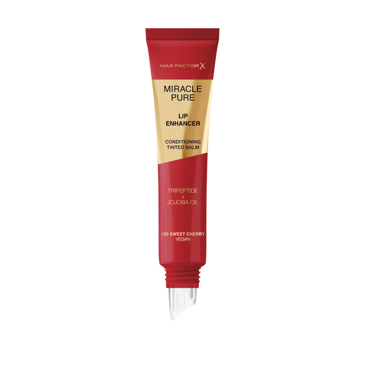 Max Factor Miracle Pure Lip Enhancer, 030 Sweet Cherry, Conditioning Tinted Lip Balm, Glossy Colour Tint, With Jojoba Oil & Tripeptide, Vegan