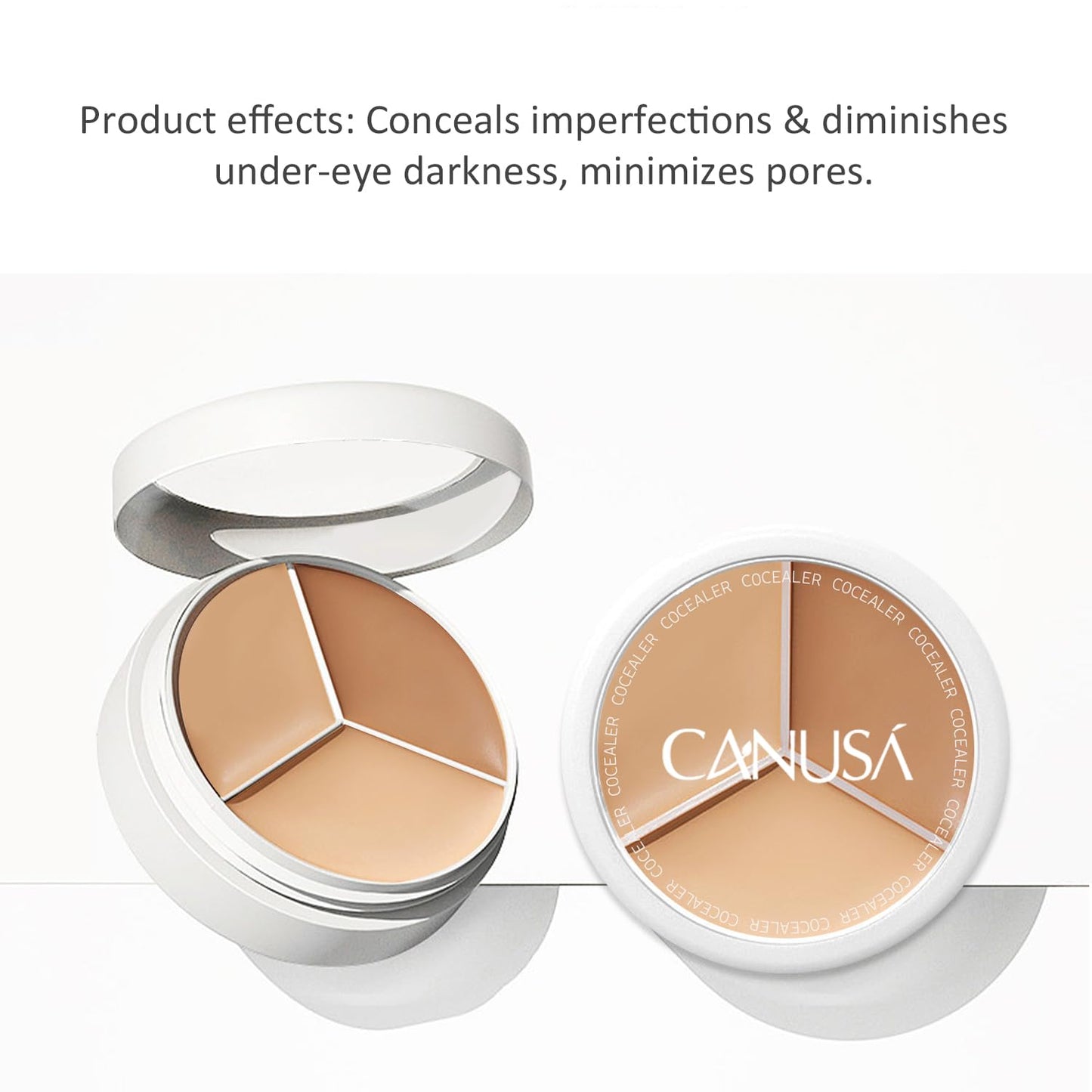 CANUSA Canusa Concealer | Full Coverage | Tri-Color Concealer | Vibrant Color | Waterproof | Long Lasting | Concealer Foundation