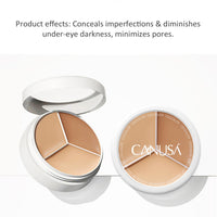 CANUSA Canusa Concealer | Full Coverage | Tri-Color Concealer | Vibrant Color | Waterproof | Long Lasting | Concealer Foundation