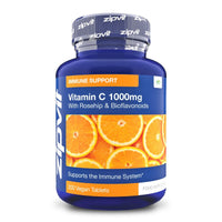 Vitamin C 1000mg with Bioflavonoids, 200 Vegan Tablets. Supports The Immune System. Contributes to a Reduction in Tiredness and Fatigue.