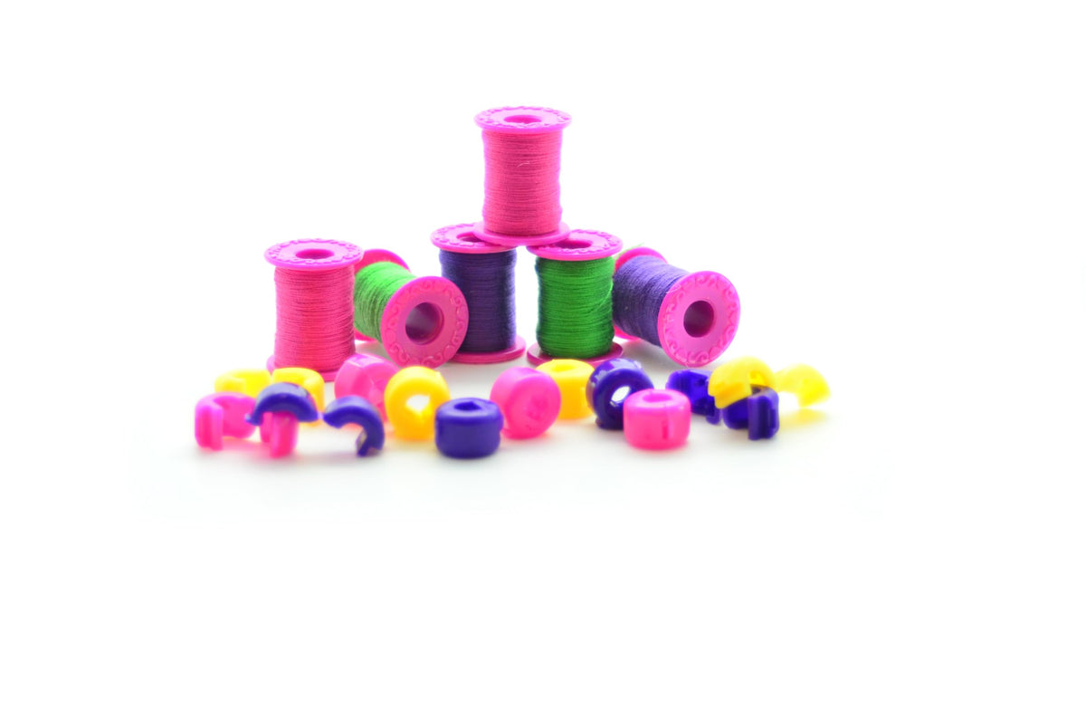Buzz Toys Thunder Bee Girls 4 Girls Hair Wrap, Hair Styling Tool with Colourful Threads and Beads, Pink, Ages 5+