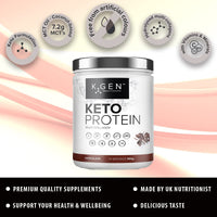 K GEN ketogenic enhancement K-GEN™ Keto Collagen Protein Powder Advanced Salted Caramel Powder with Multi Collagen Blend, Coconut MCT, Vitamin C + B6 Stevia | UK Made for Keto, Paleo & Primal | Free-from: Sugar & Gluten