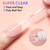 Makartt Poly Nail Hard Gel for Nail Extension Clear 50ML Beginner DIY