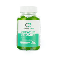 Organic Gains OG Creatine Monohydrate Gummies 5000mg for Men & Women - 60 Chewable Creatine Gummies - Natural Blueberry Flavoured, Pre Workout Gym Supplement, Suitable for Vegans