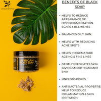 UNIQUE AROMAS Unique Aromas African Black Soap Skin Care, All in One Body Wash, Face Wash, Shampoo & Shaving Soap with Fair Trade Shea Butter Organic Soap for Acne, Rashes, Scar Removal (Unscented, 300g)