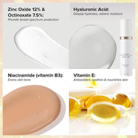MINSHZEE Tinted Moisturizer With SPF 46 Anti-Aging Face - Tinted Sunscreen For Face Universal Against UV For Women