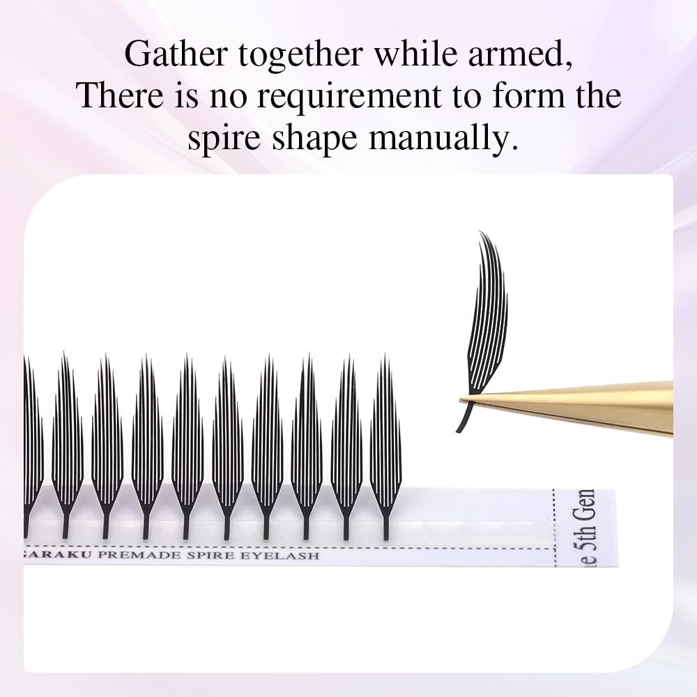 NAGARAKU Spire Shaped Eyelashes Extensions Air Series Premade Volume Lashes 0.07mm C Curl 8mm-15mm Mix Length 240 Clusters Wet Set/Anime/Manga Styles Lashes