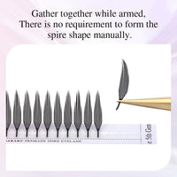 NAGARAKU Spire Shaped Eyelashes Extensions Air Series Premade Volume Lashes 0.07mm C Curl 8mm-15mm Mix Length 240 Clusters Wet Set/Anime/Manga Styles Lashes