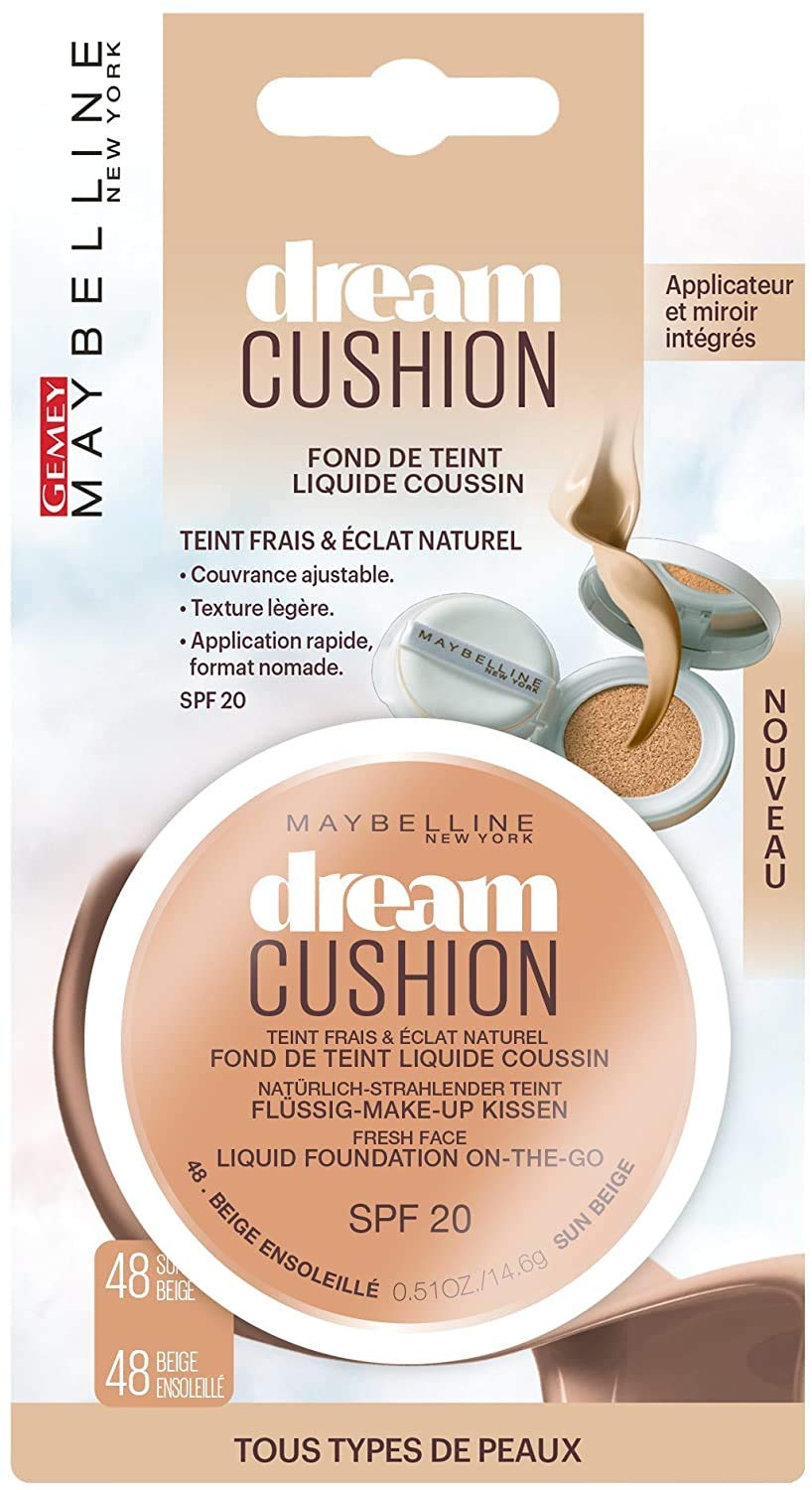 Maybelline New York Foundation dream cushion 48 Sun Beige, Pack of 3